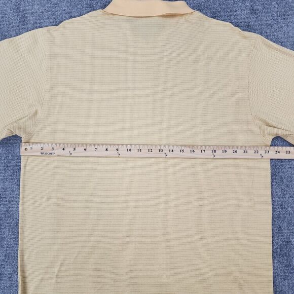Peter Millar Shirt Men Large Yellow Micro Dot Polo Short Sleeve Performance Golf - Picture 4 of 16